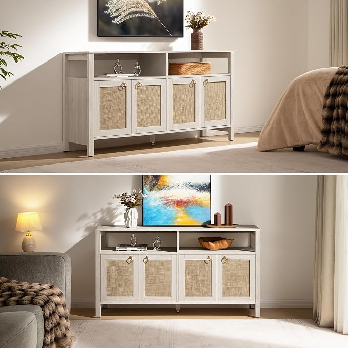 SICOTAS Rattan TV Stand for Television up to 65 Inch - Image 4