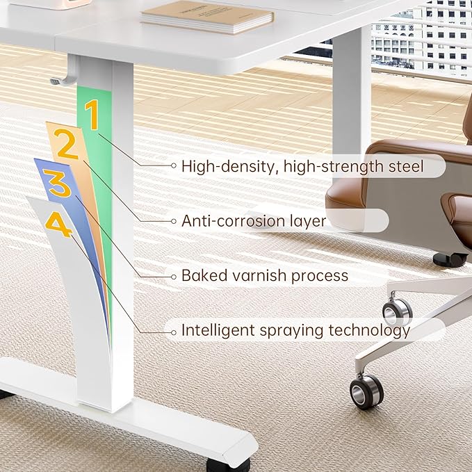 Veken 63x23.6 Inch Large Electric Standing Desk, Heights Adjustable, Sit to - Image 6