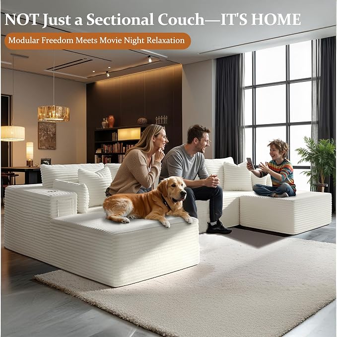 37" Cloud Sectional Couch Ottoman - Image 4