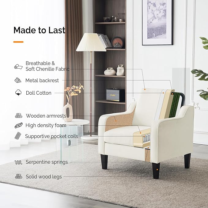 VINGLI Mid Century Modern Accent Chairs - Image 5