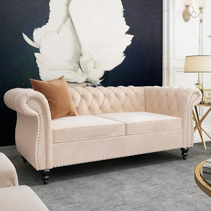 QHITTY 2 Piece Living Room Set, Sectional Chesterfield Sofa Chair Contemporary - Image 8