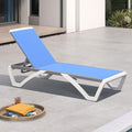 PURPLE LEAF Patio Chaise Lounge Chair Outside Aluminum Plastic Stackable by PURPLELEAF