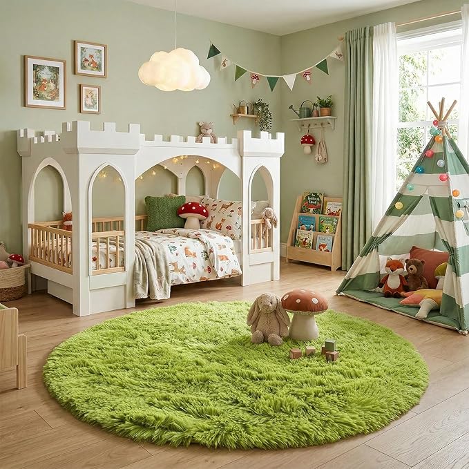 Amdrebio Grass Green Round Area Rug 7Ft - Image 7
