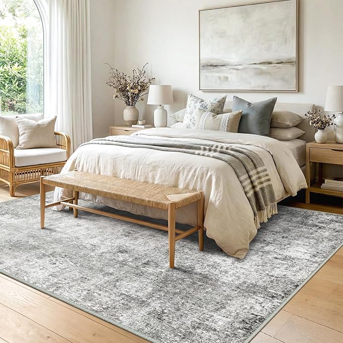 RELEANY Washable Area Rugs 8'x10' Non-Slip Modern Abstract Soft - Image 2