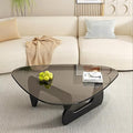 EASYSOUL Modern Glass Coffee Table, 44.88" D x 32.28" W x 15.75" H, Abstract by EASYSOUL