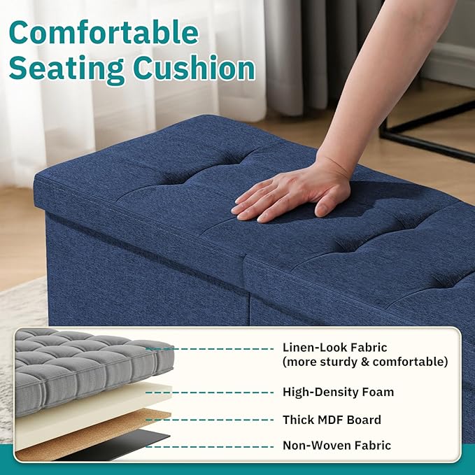 30.5-INCH Storage Ottoman Bench, Footrest - Image 4