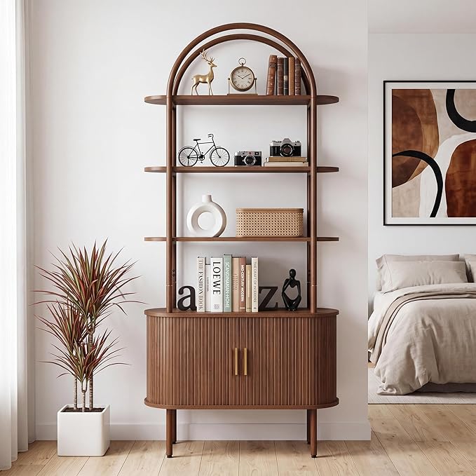 71" Tall Fluted Arched Bookshelf by JanmerHome