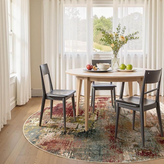 RELEANY Washable Area Rugs 6ft Non-Slip Modern Abstract Soft - Image 3