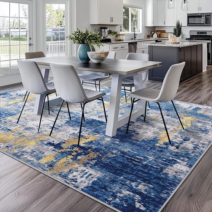 RELEANY Washable Area Rugs7'x9' Non-Slip Modern Abstract Soft - Image 2