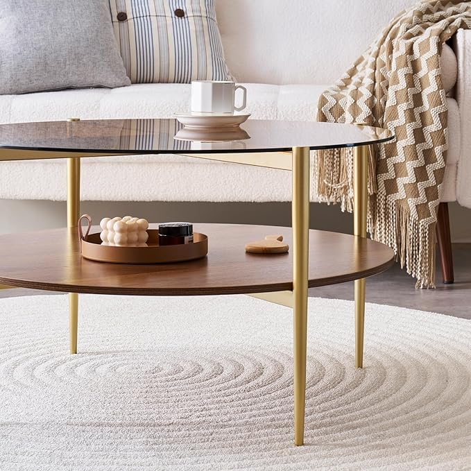 LumFurn Round Coffee Table, Mid-Century Modern Design, D30 x H17, - Image 4