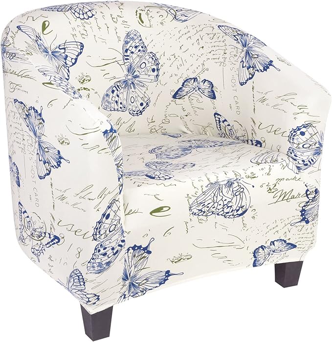 SearchI Club Chair Slipcover Stretch Barrel Chair Covers Printed Tub Chair by SearchI