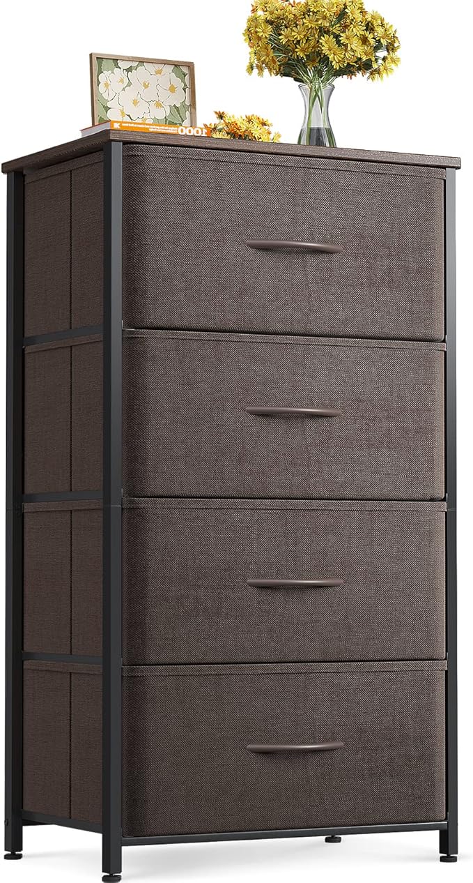 ODK Dresser for Bedroom with 4 Storage Drawers, Small Dresser Chest of Fabric by ODK