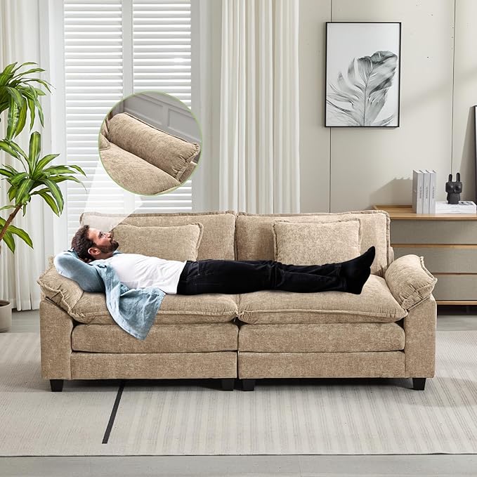 Oprisen 86" Modular Sectional Sofa, Comfy Cloud Couch Sectional Sofa, Chenille - Image 5