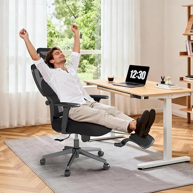 Ergonomic Office Chair with Footrest – Adjustable Lumbar Support, 3D Armrests & - Image 8