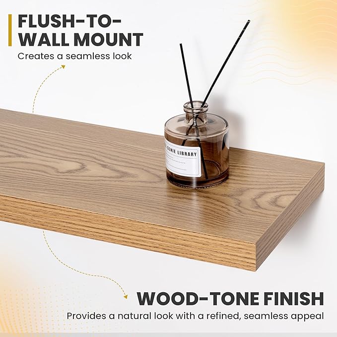 Acovy 16 Inch Floating Shelves, 9.3" Deep Floating Shelf Wall Mounted, Rustic - Image 5