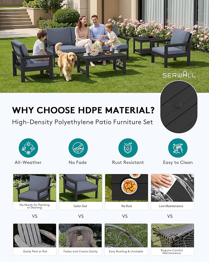 SERWALL HDPE Patio Furniture Set - Image 4
