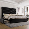 King Size Bed Frame 54" Tall Headboard by KeyluvHome