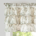 jinchan Ruffled Floral Valance Linen Shabby Chic Small Window Curtain 18 Inch by JINCHAN