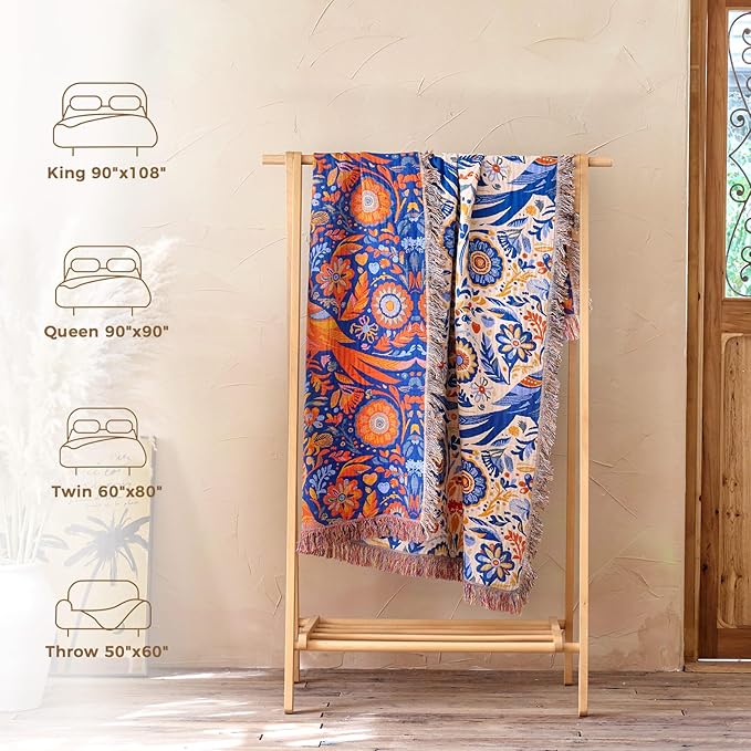 LUTBM Boho Throw Blanket for Bed Cotton Summer Blankets Twin Size for Bedroom - Image 6