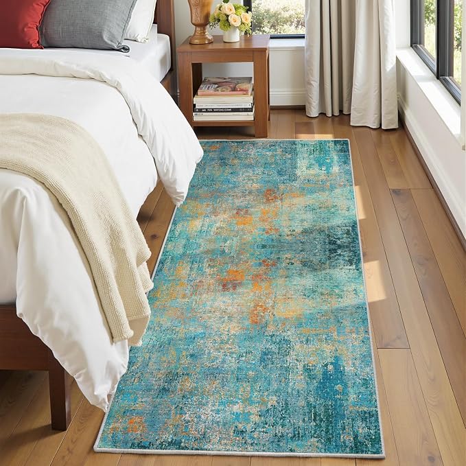 RELEANY Washable Area Rugs 2'x8' Non-Slip Modern Abstract Soft - Image 8