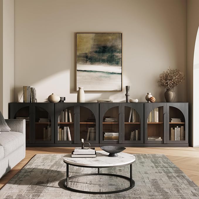 BELLEZE Bijou Set of 4 Wall-to-Wall Storage Cabinets - Image 5