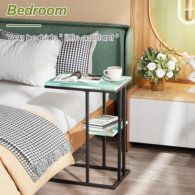 C Shaped End Side Table, Couch Sofa Table - Image 7