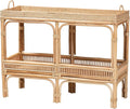 Bali & pari Lombok Modern Bohemian Natural Rattan 2-Tier Console Table by balipari