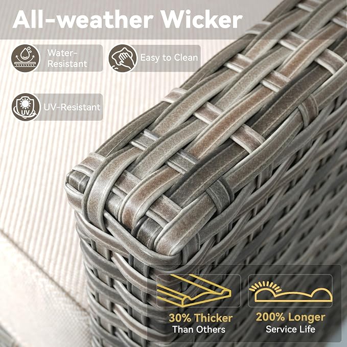 Outdoor Patio Furniture Set-5 Pieces All-Weather Wicker Outdoor Furniture - Image 6