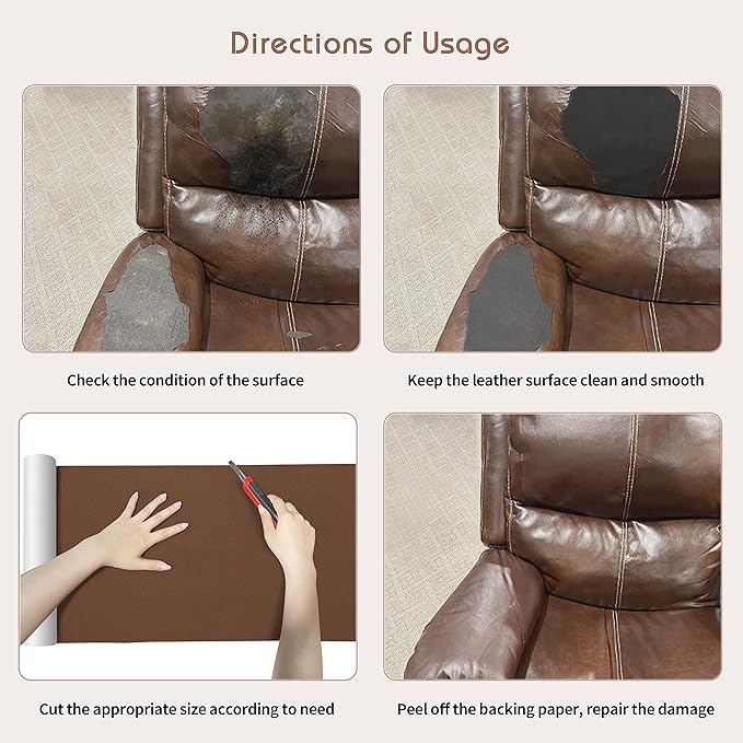 KING MOUNTAIN Leather Repair Patch, 12 x 60 Inches self Adhesive Leather Repair - Image 8