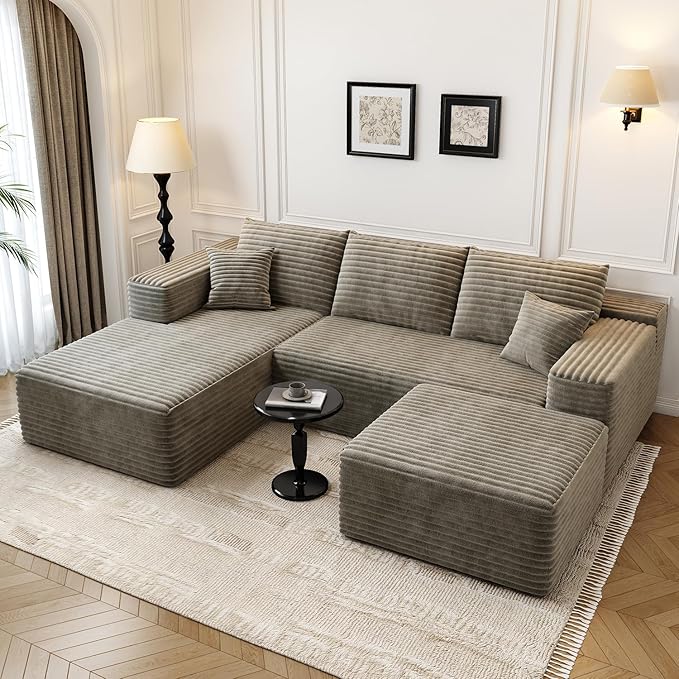 107.5" Cloud Modular Sectional Couch by Settab