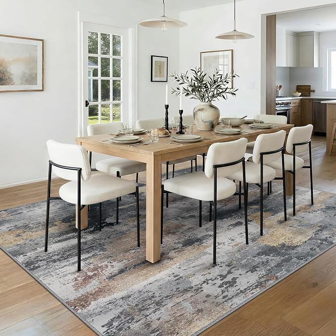 RELEANY Washable Area Rugs 6'x9' Non-Slip Modern Abstract Soft - Image 2