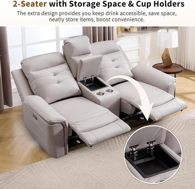 ANJ 2-Piece PU Leather Recliner Sofa Set - Image 5