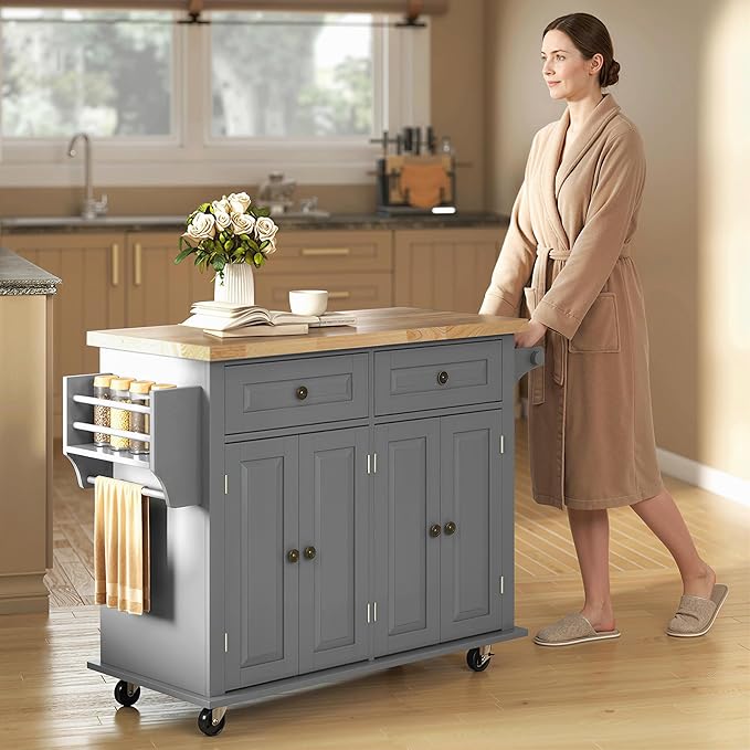 HOMCOM Kitchen Island Cart - Image 8