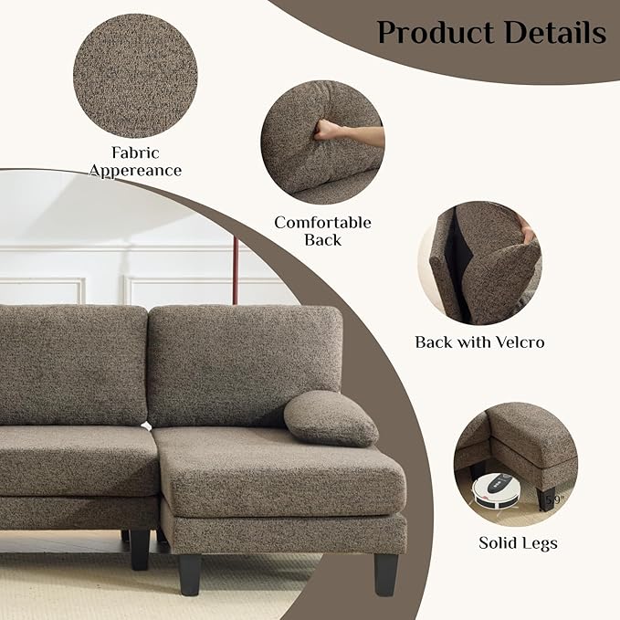 Karl home 110" U-Shape Sectional Couches - Image 3