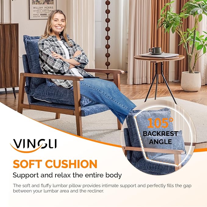 VINGLI Mid-Century Modern Cloud Accent Armchairs set of 2 - Image 6