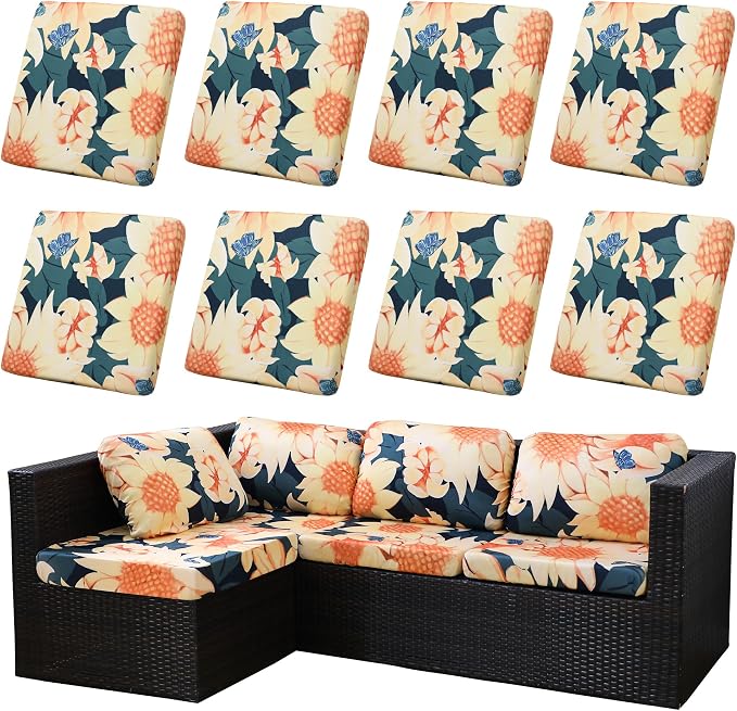 Outdoor Cushion Covers Set, Replacement by SUKAIKEQA