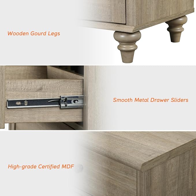 WAMAPT Buffet Cabinet with 6 Doors and 3 Drawers, Large Coffee Bar Table Wood - Image 4