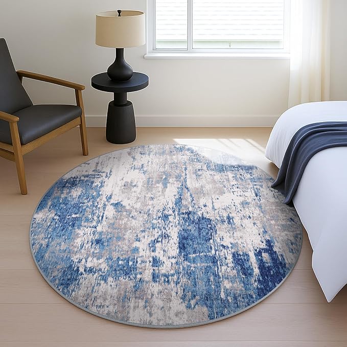 RELEANY Washable Area Rugs 8ft Non-Slip Modern Abstract Soft - Image 4