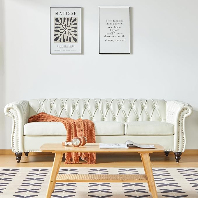 QHITTY 2 Piece Living Room Set, Sectional Chesterfield Sofa Chair Contemporary - Image 8