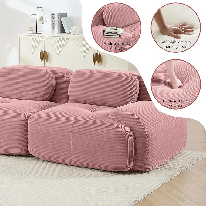 Boneless Sectional Couch, No Assembly Required, 152.7” U Shaped Modular Cloud - Image 7