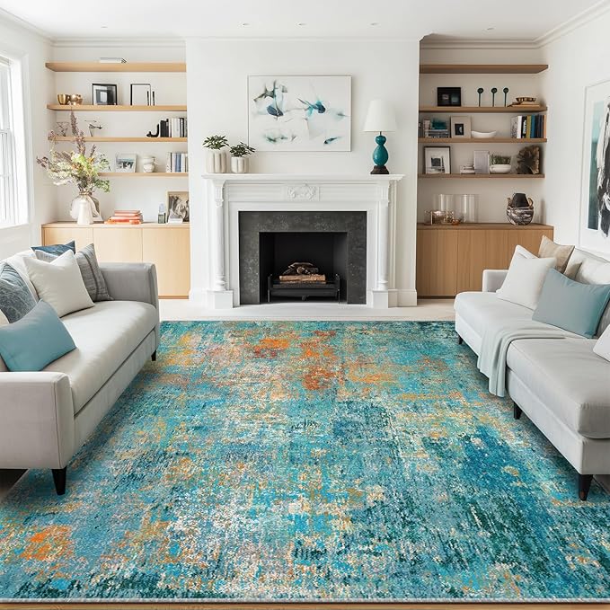 RELEANY Washable Area Rugs 5'x8' Non-Slip Modern Abstract Soft - Image 3