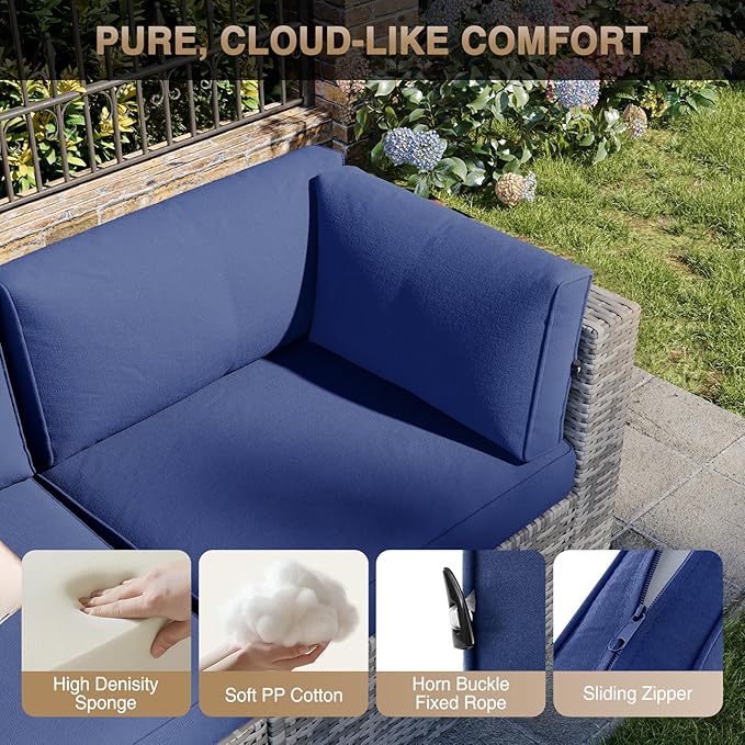 Aoxun Patio Furniture Sets, 12-Piece Outdoor Patio Furniture - Image 4