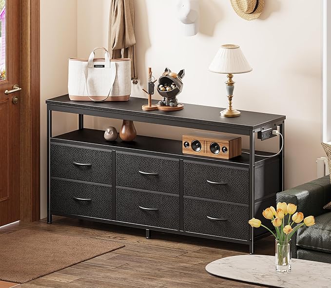 Huuger LED TV Stand for Bedroom, 47 Inch Dresser TV Stand for 43, 55 Inch TV - Image 3