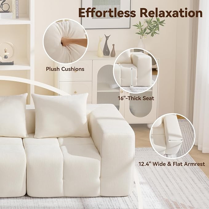 160" Boneless U-Shaped Sofa Couch - Image 5