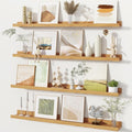 Fun Memories Picture Ledge Shelves Set of 4, 36 Inch Rustic Wall Mounted by FunMemories