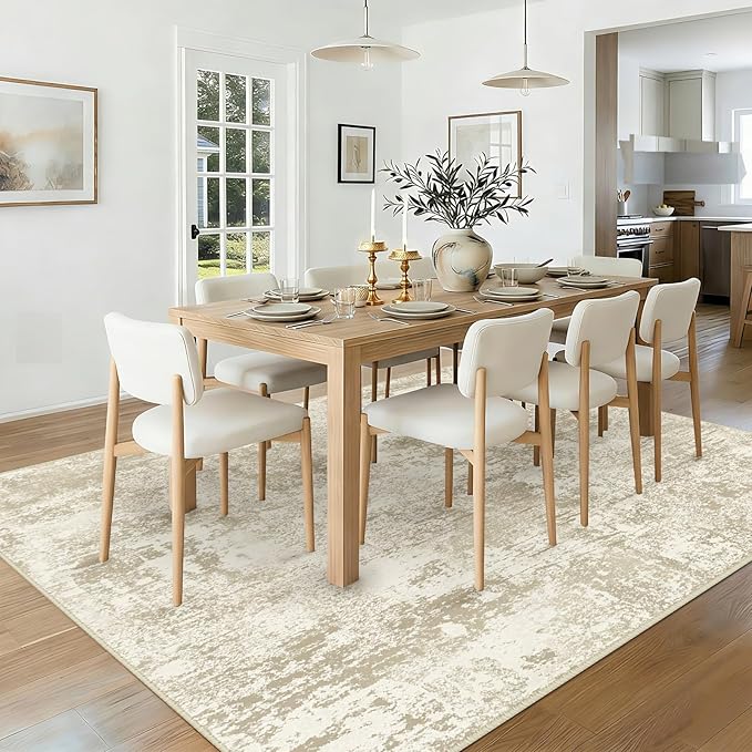 RELEANY Washable Area Rugs 9'x12' Non-Slip Modern Abstract Soft - Image 2