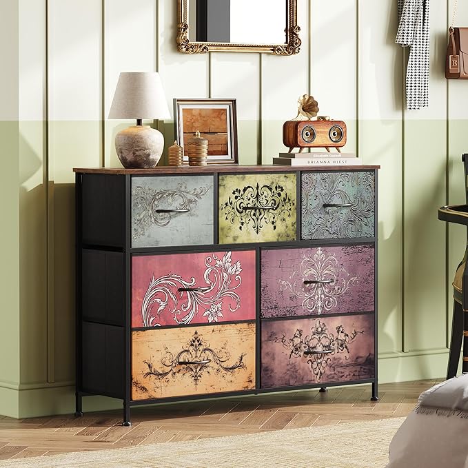 WLIVE 7 Drawer Dresser TV Stand, Entertainment Center, Media Console Table - Image 2