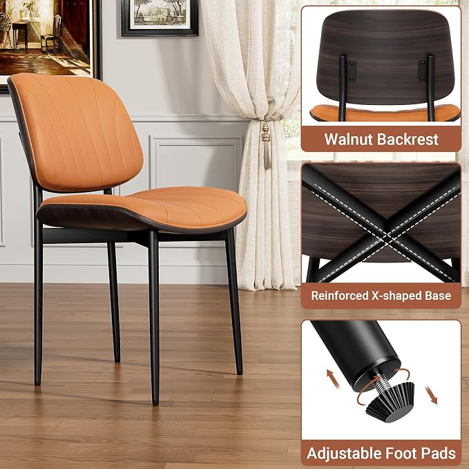 YaFiti Dining Chairs Set of 2, Mid Century Modern Dining Room and Kitchen Chairs - Image 6