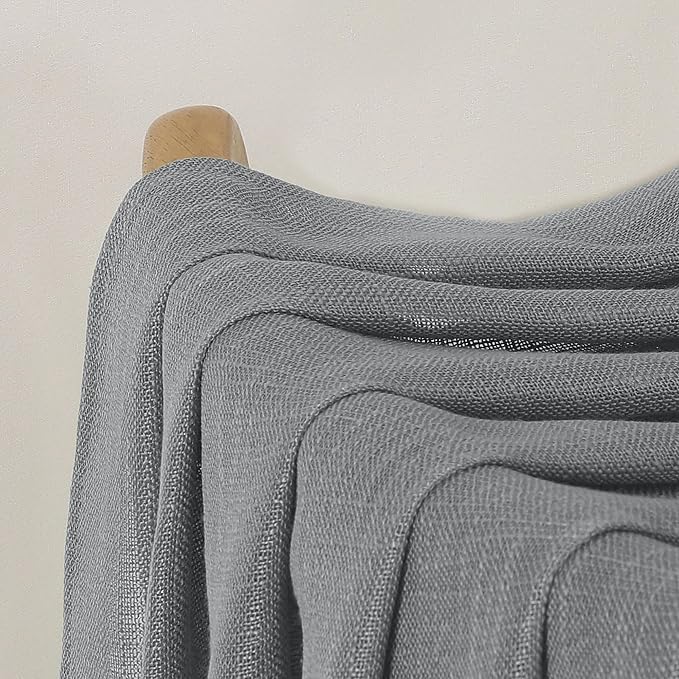 Chyhomenyc Charcoal Grey Semi Sheer Curtains 54 Inch Length - Image 9