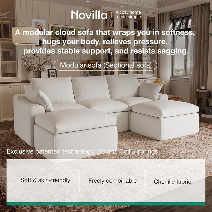 Novilla Modular Cloud Couch, Modern Sectional Sofa - Image 3